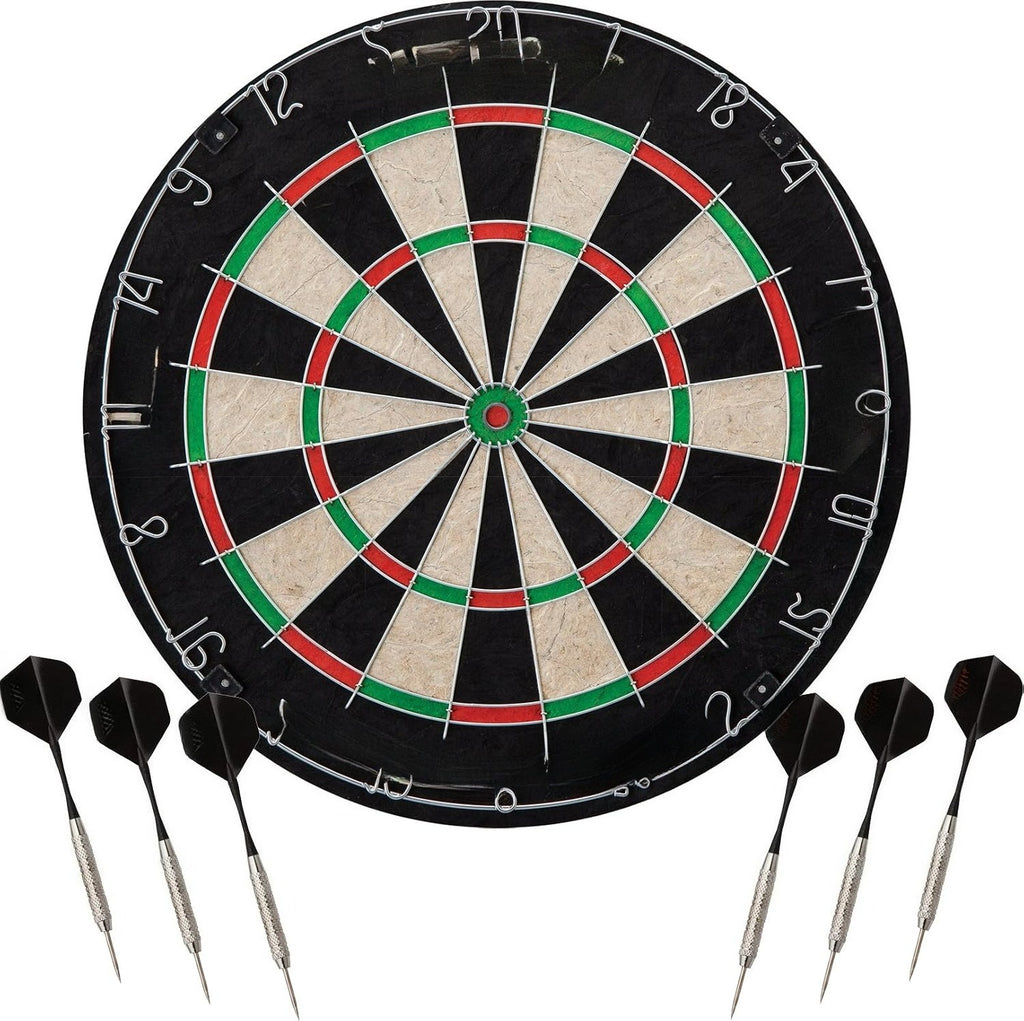 Vault Dartboard Cabinet Set Walnut Finish