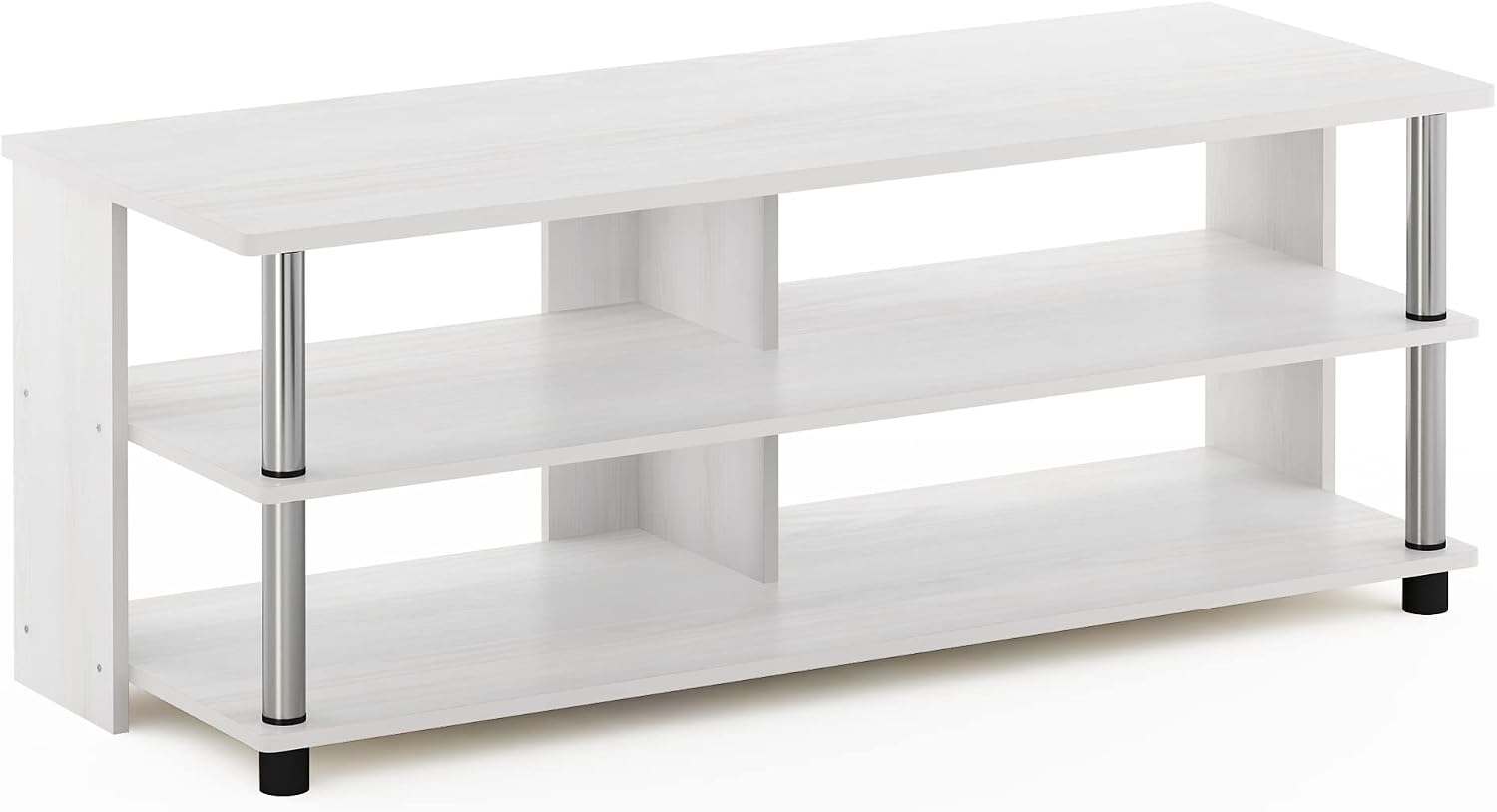 3-Tier Open Shelf TV Stand White Oak