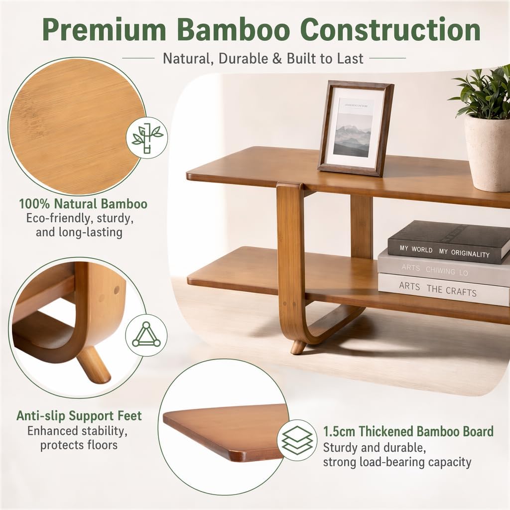 Bamboo TV Stand Walnut