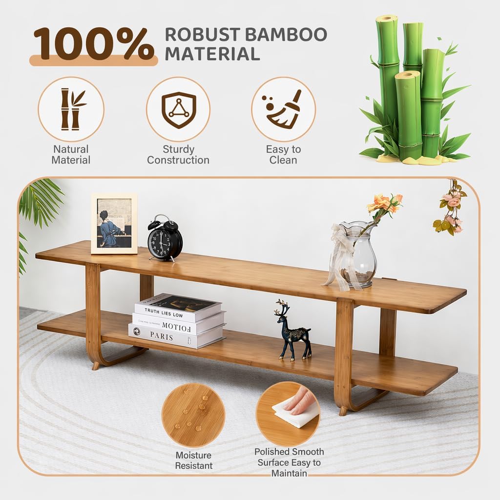 Bamboo TV Stand Walnut
