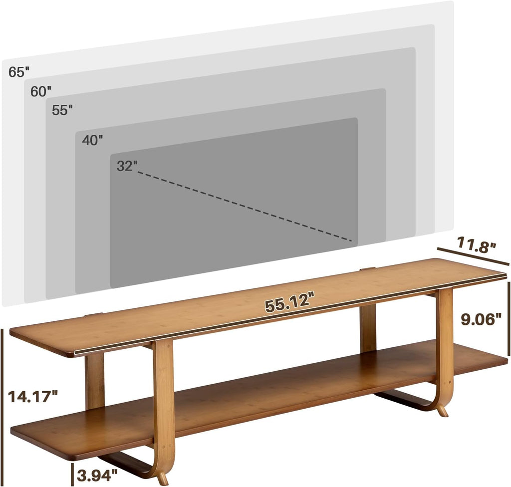 Bamboo TV Stand Walnut
