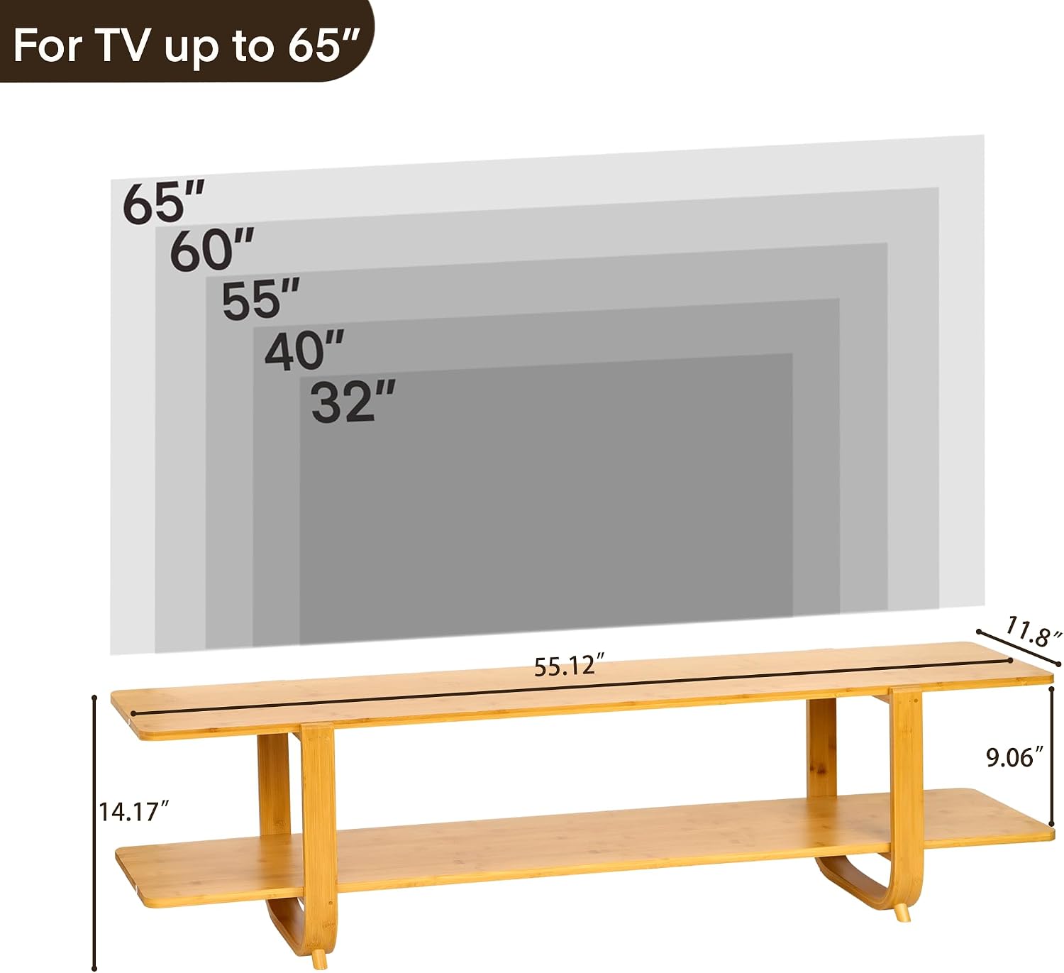 Bamboo TV Stand Burlywood