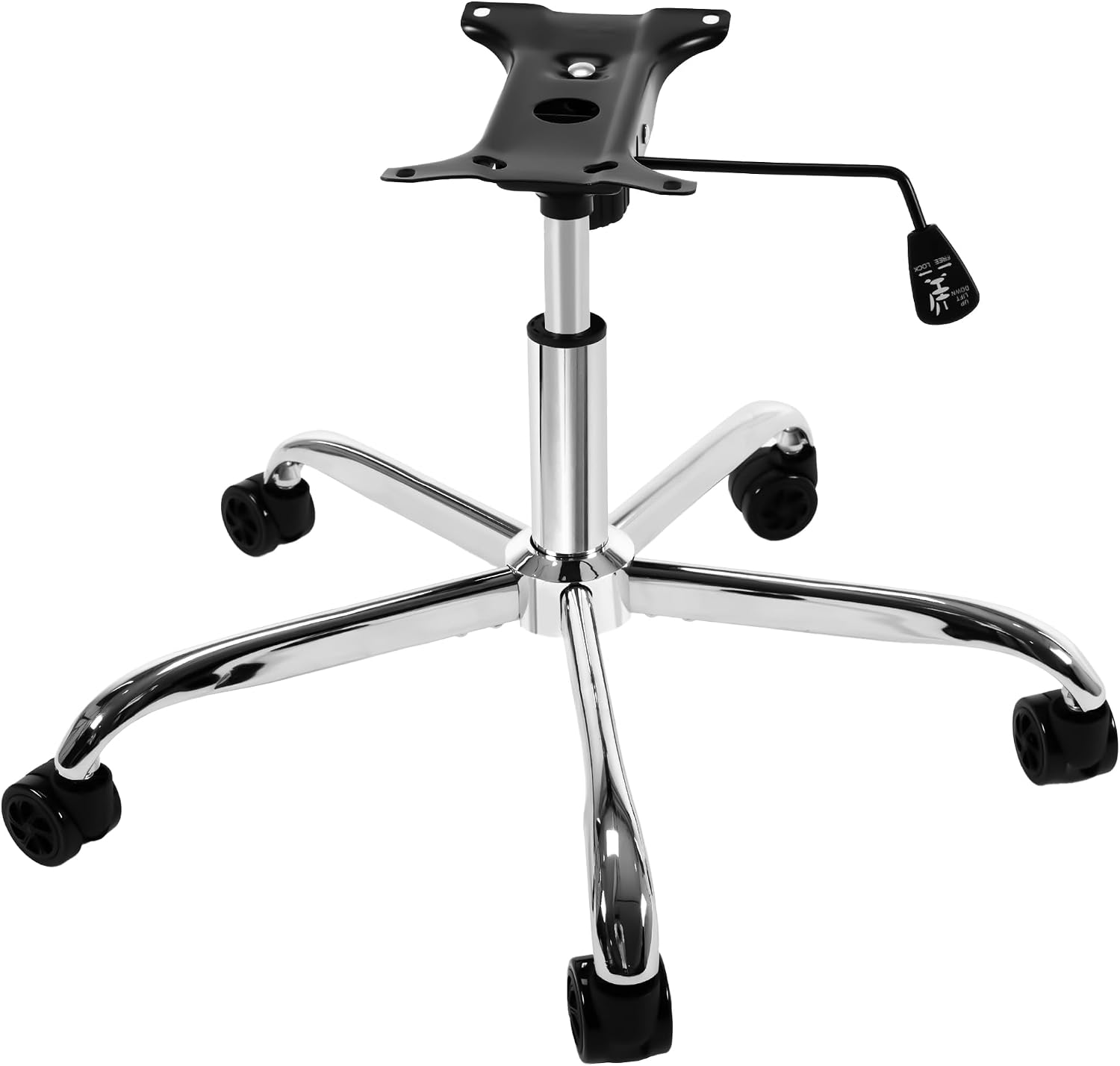Metal Gaming Chair Base Replacement Set Silver