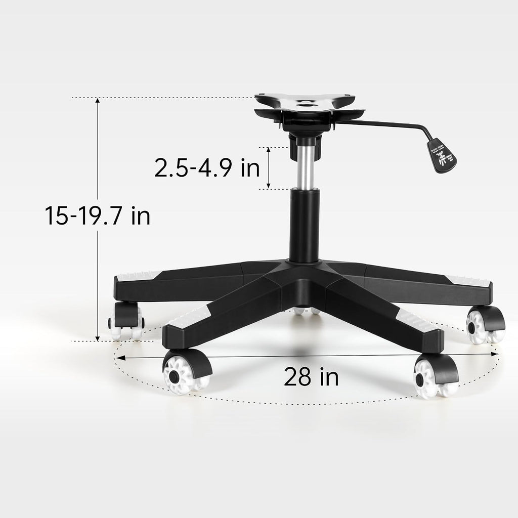 Nylon Gaming Chair Base Replacement Kit White