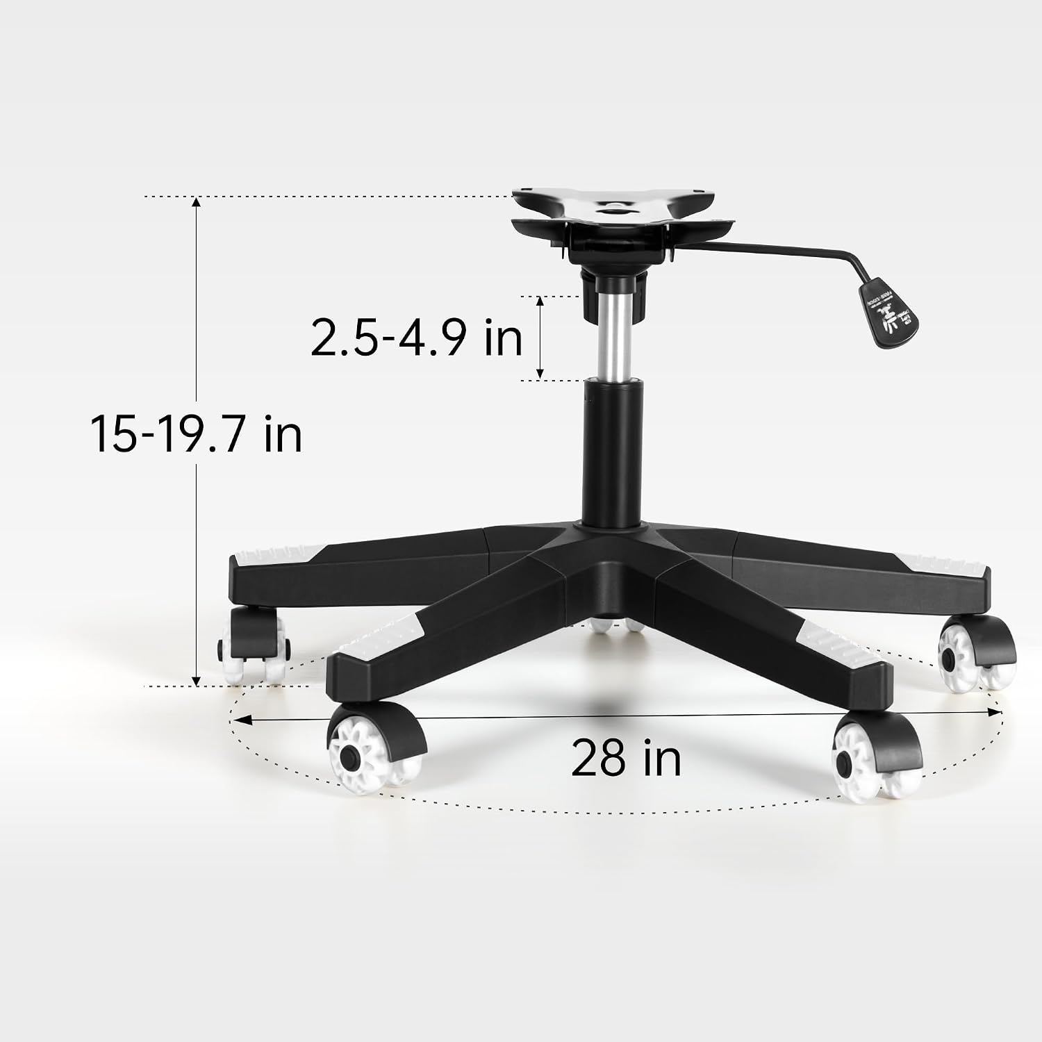 Nylon Gaming Chair Base Replacement Kit White