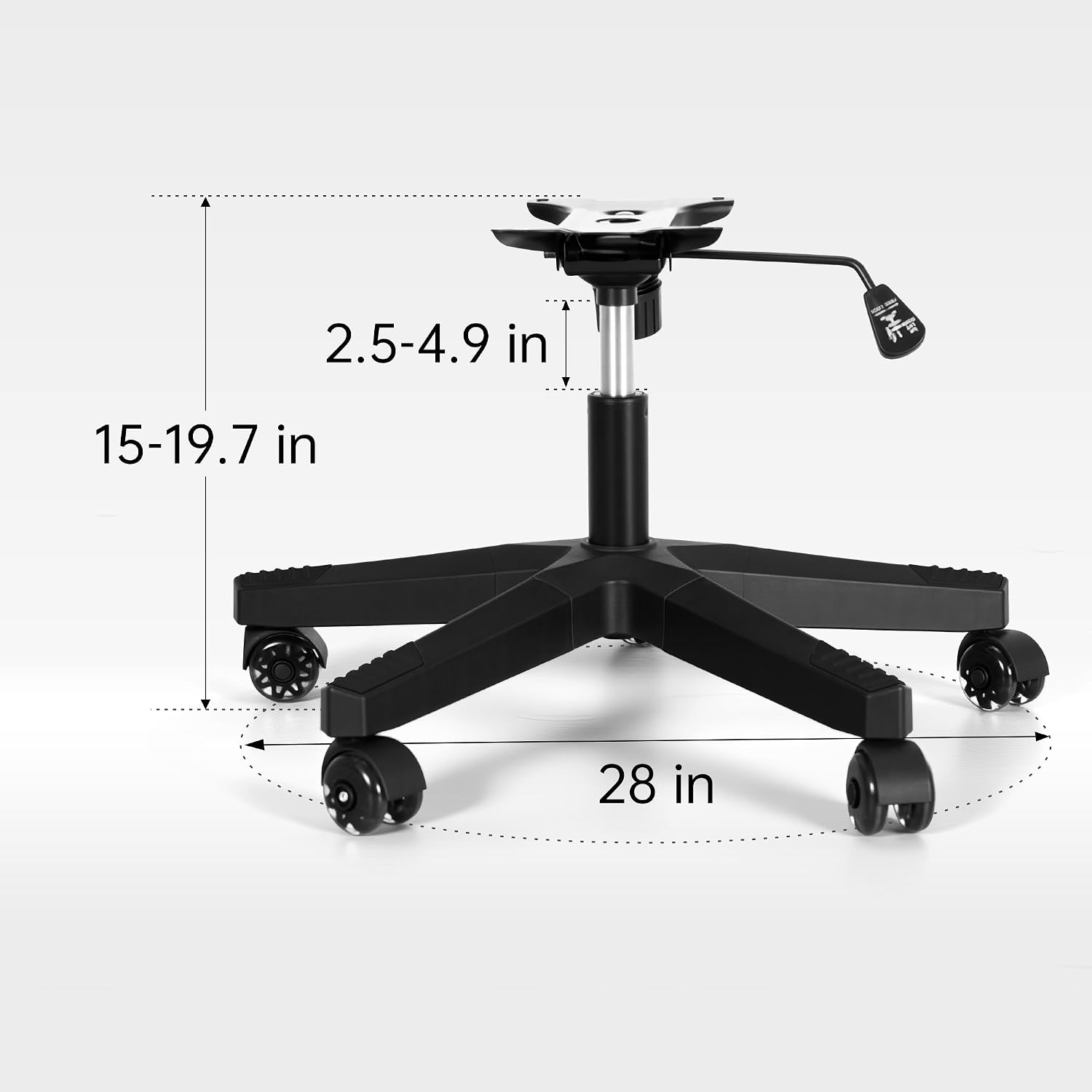 Nylon Gaming Chair Base Replacement Set Black