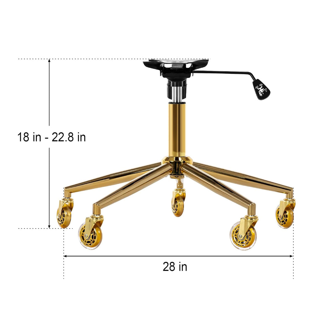 Metal Gaming Chair Base Replacement Set Gold
