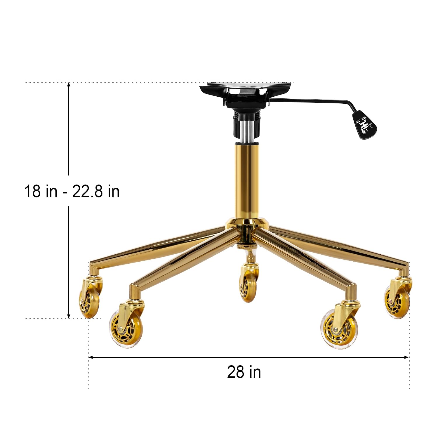 Metal Gaming Chair Base Replacement Set Gold