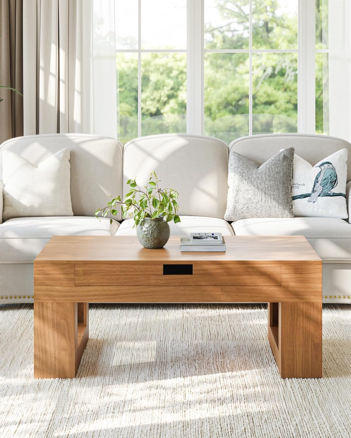 Lift Top Coffee Table With Puzzle Tray Brown