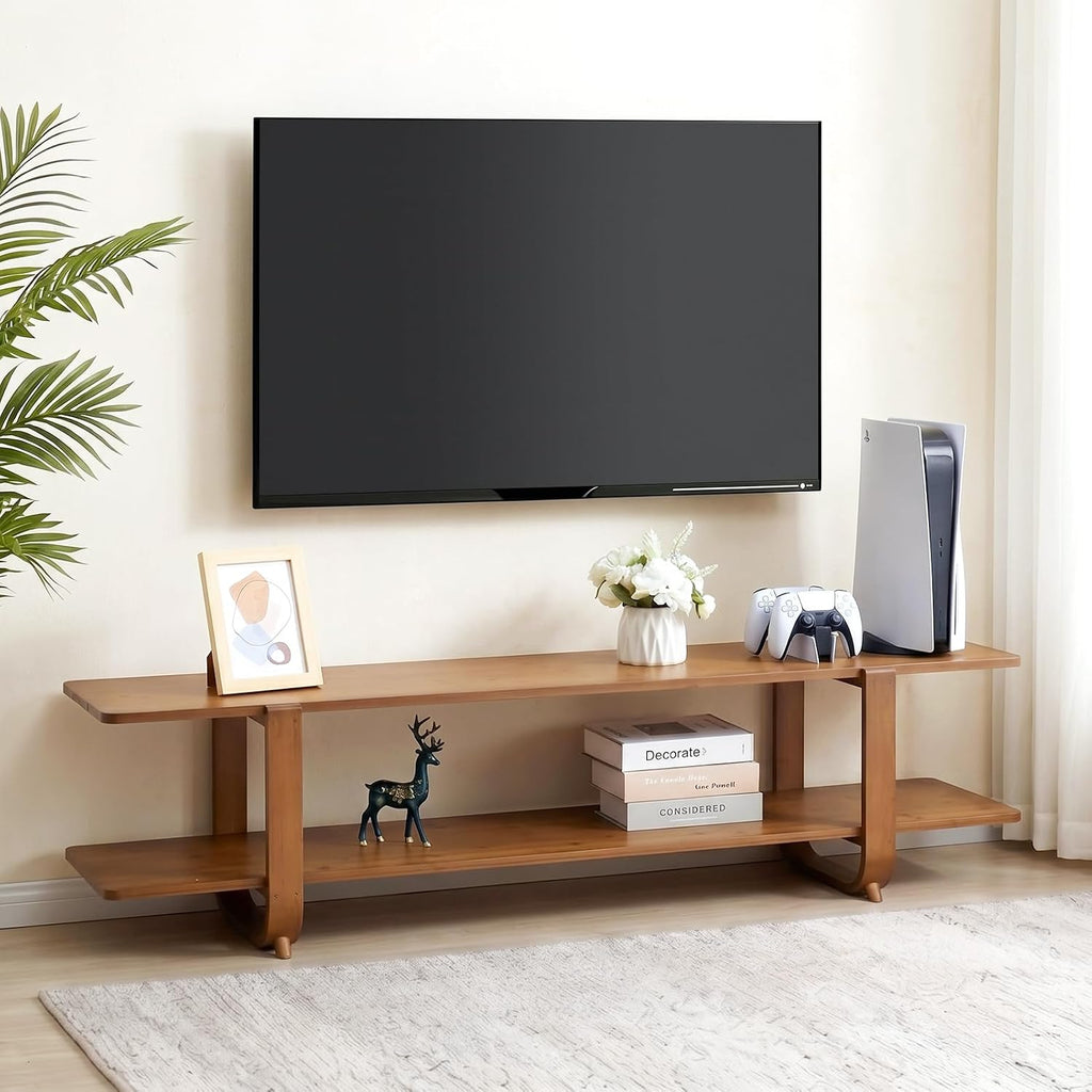 Bamboo TV Stand Walnut