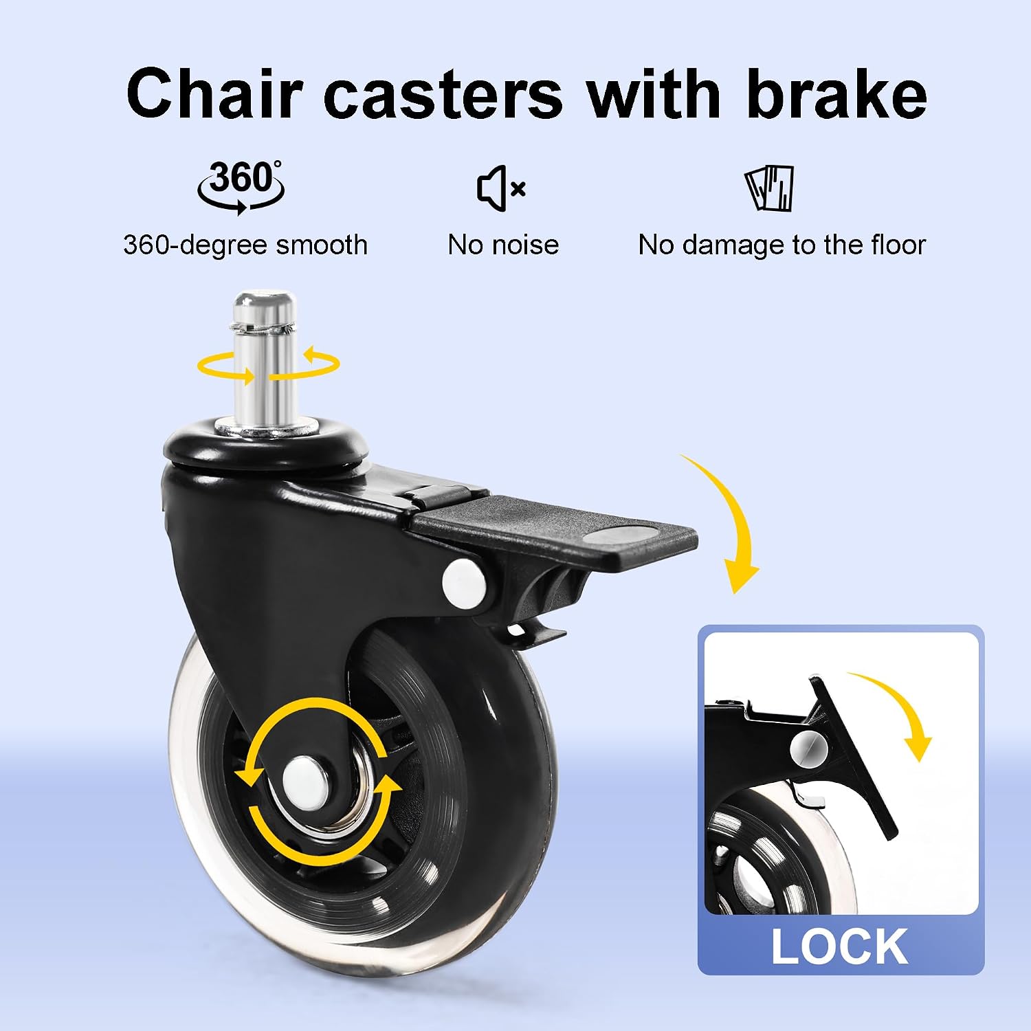 Metal Gaming Chair Base Replacement Set