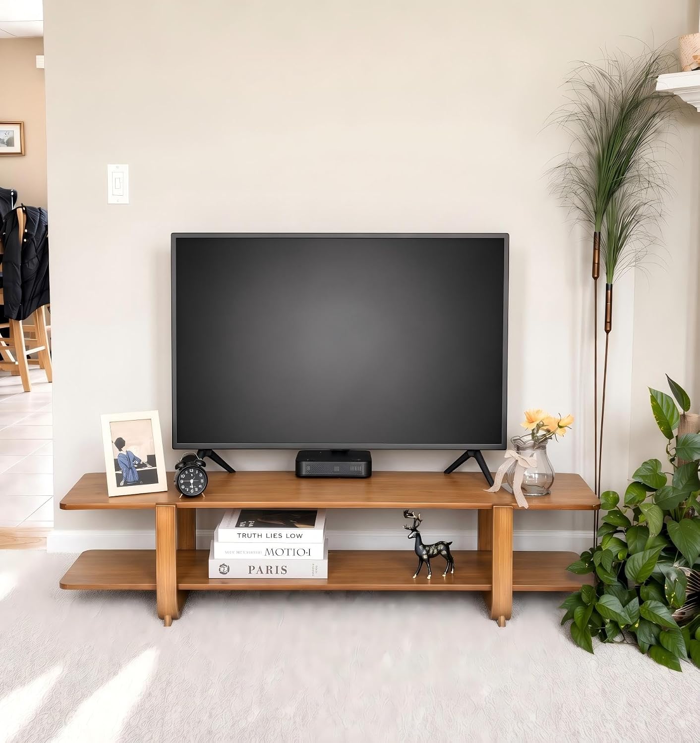 Bamboo TV Stand Walnut
