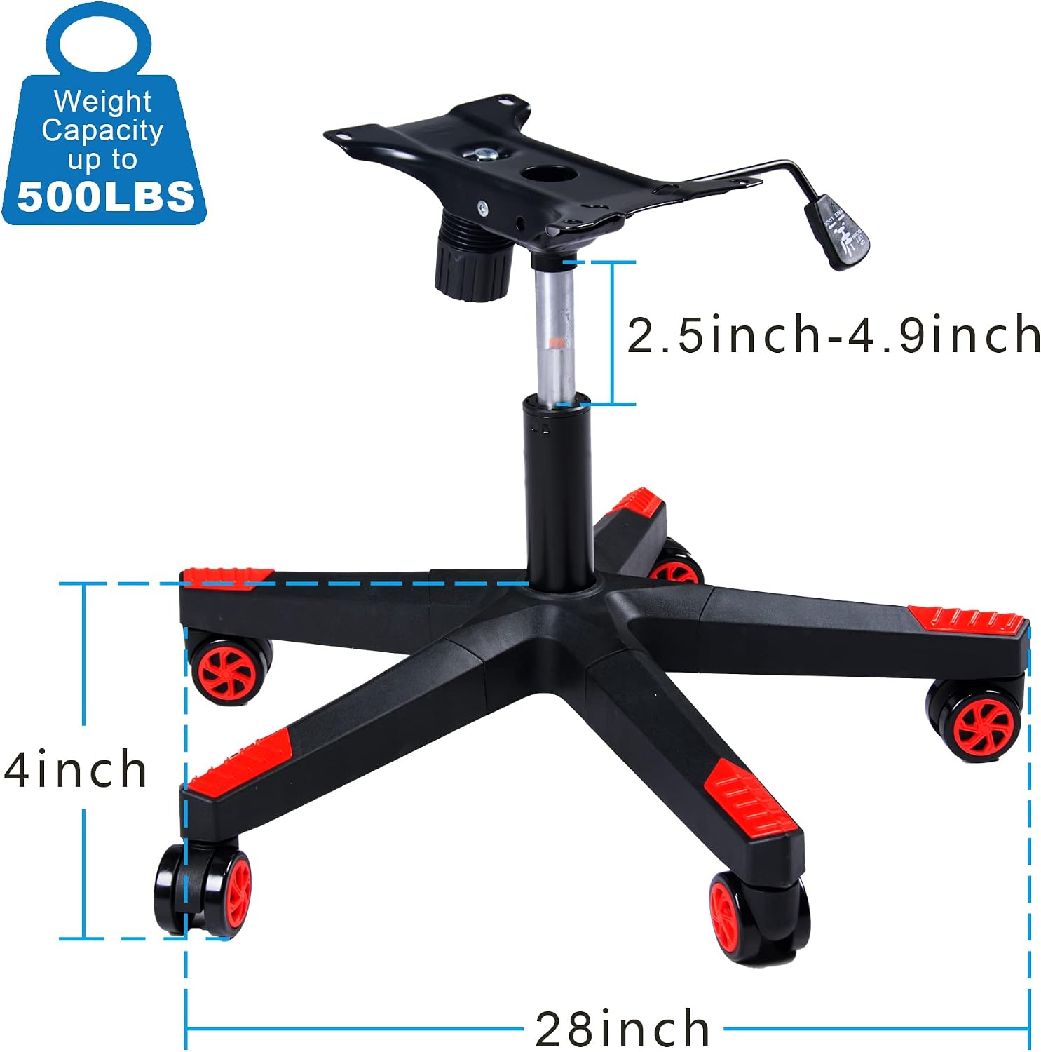 Gaming Chair Base Replacement Kit Red