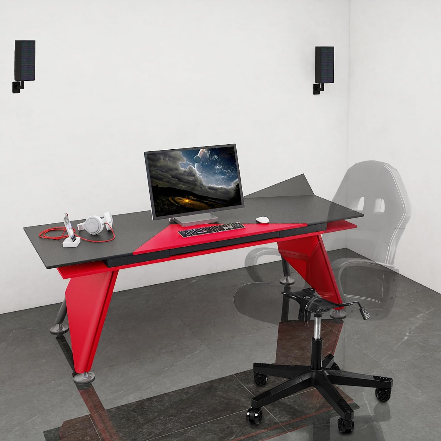 Nylon Gaming Chair Base Replacement Kit Black