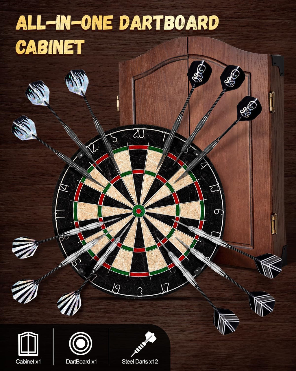 Dart Board Cabinet Set