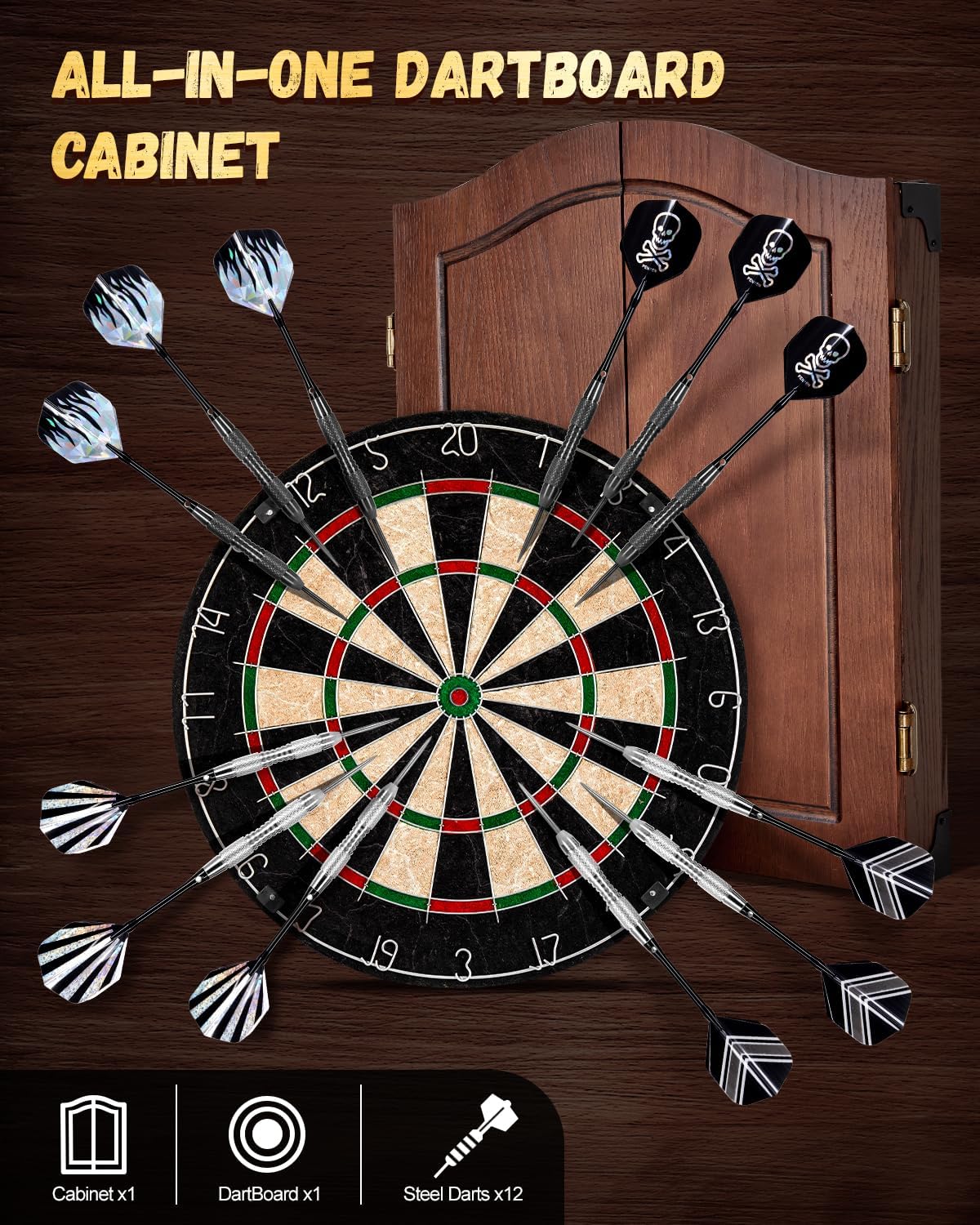 Dart Board Cabinet Set