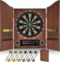 Electronic Soft Tip Dart Board Cabinet Set Coffee
