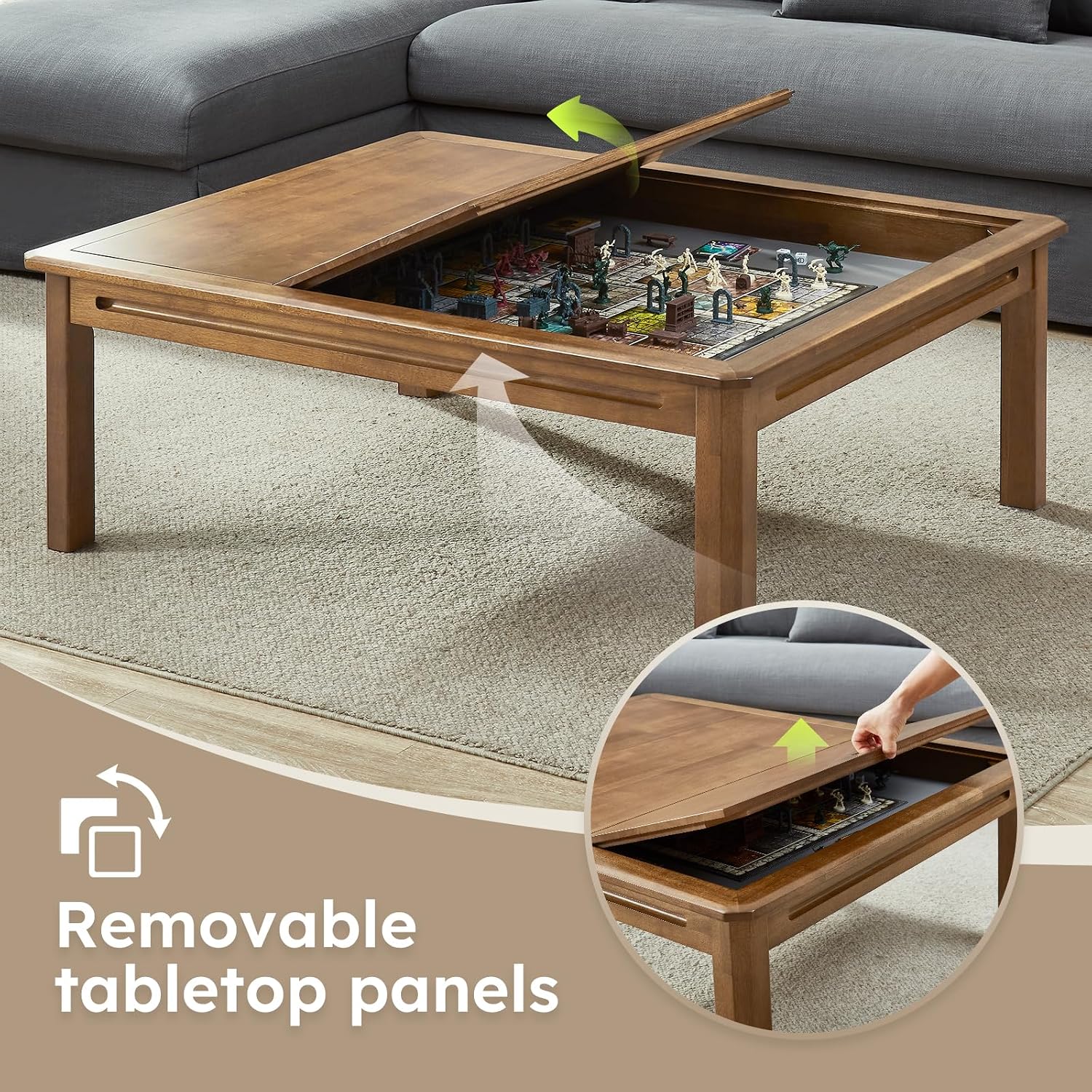 Game Coffee Table With Removable Top