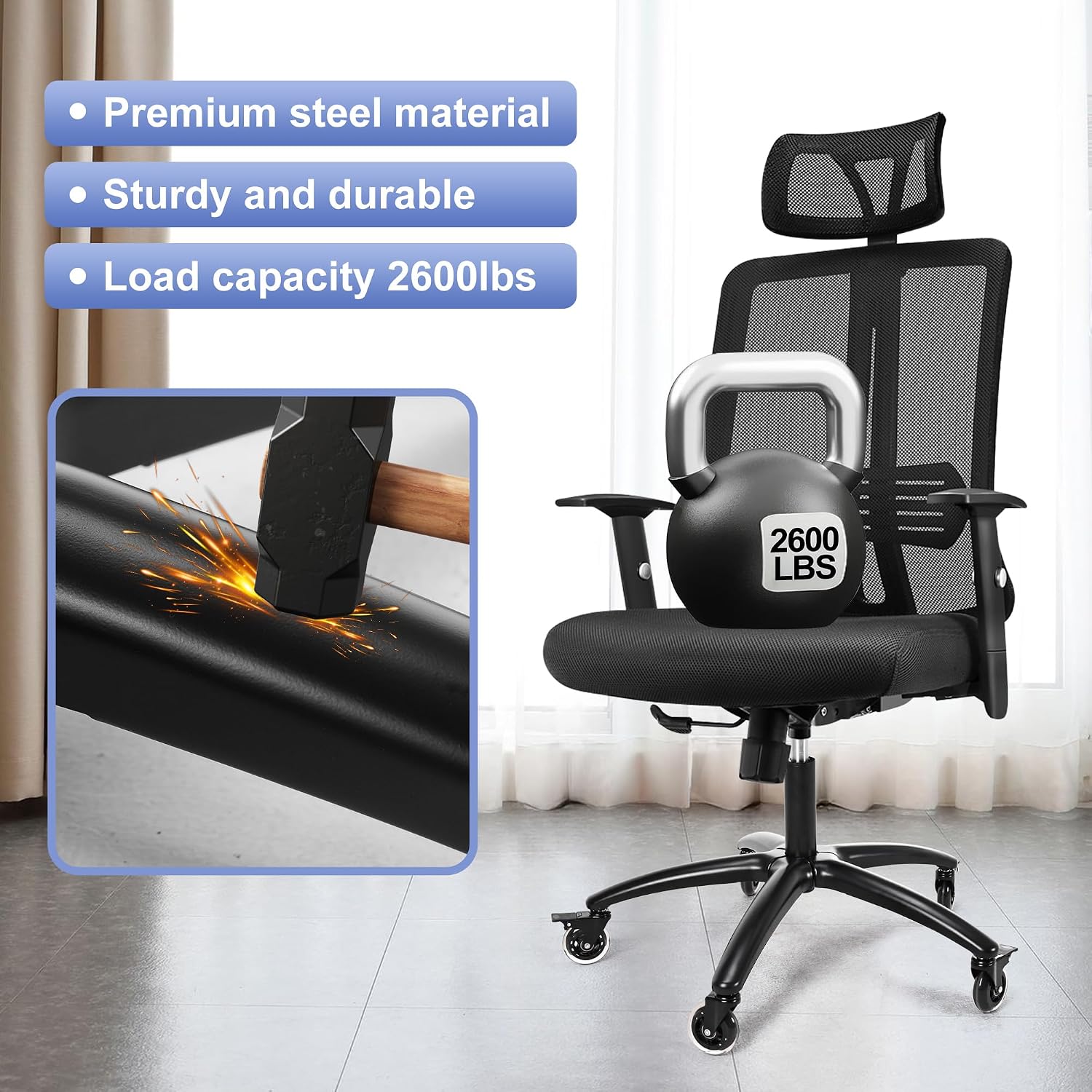 Metal Gaming Chair Base Replacement Set