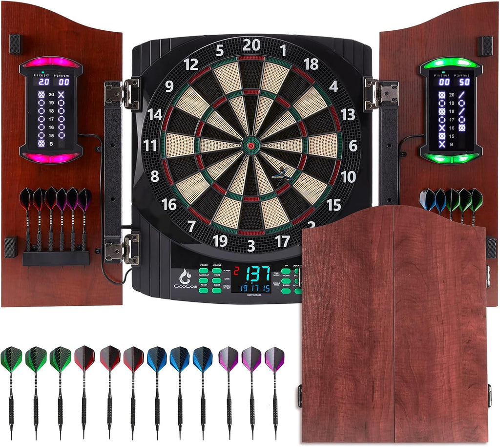 Soft Tip Dart Board Cabinet Set