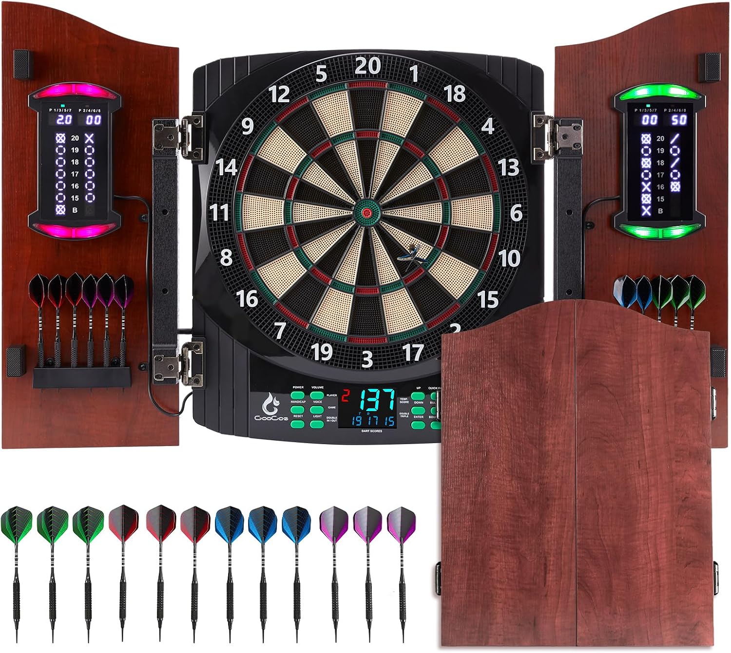 Soft Tip Dart Board Cabinet Set