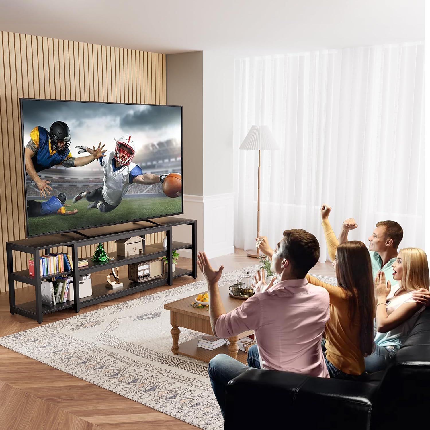 75.2 Inch Large TV Stand Black