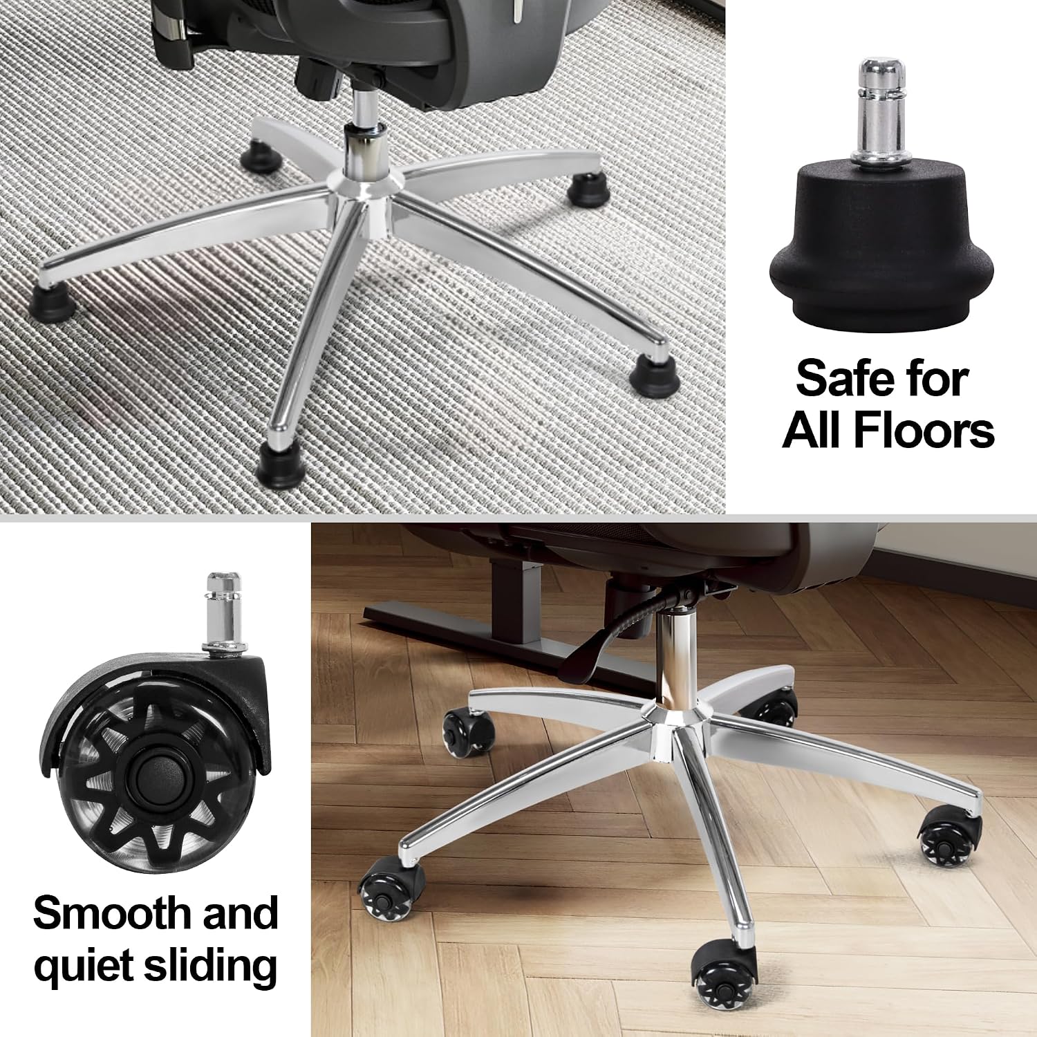Metal Gaming Chair Base Replacement Set