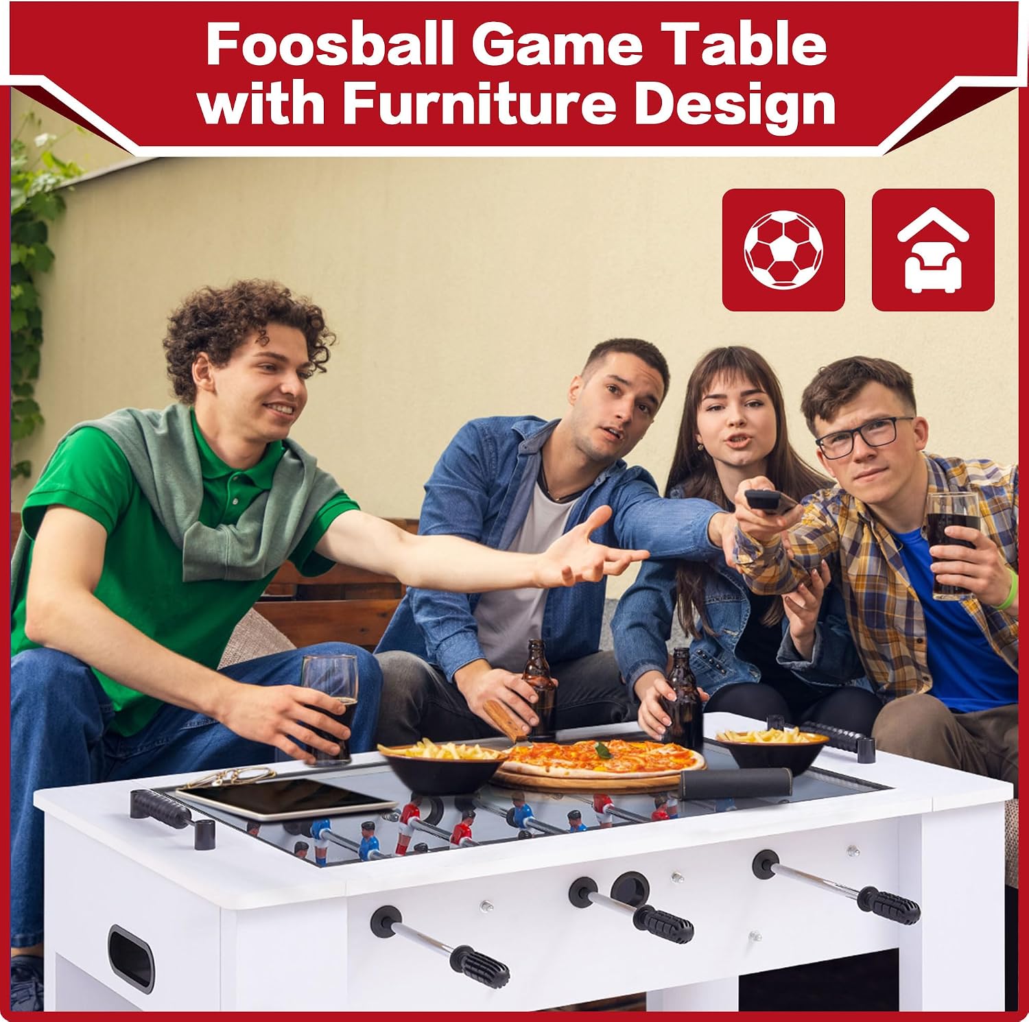 Foosball Coffee Table White