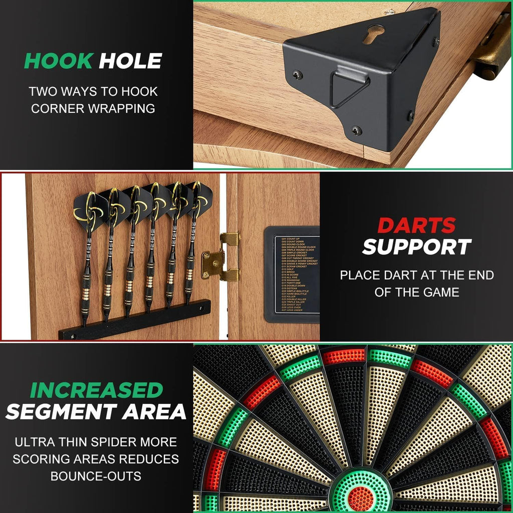 Soft Tip Dart Board Cabinet Set
