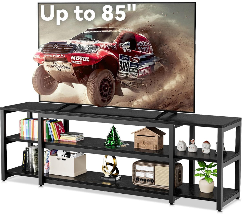 75.2 Inch Large TV Stand Black