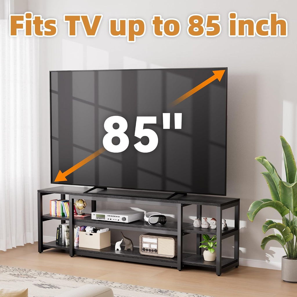 75.2 Inch Large TV Stand Black