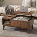 Fluted Lift Top Coffee Table Walnut