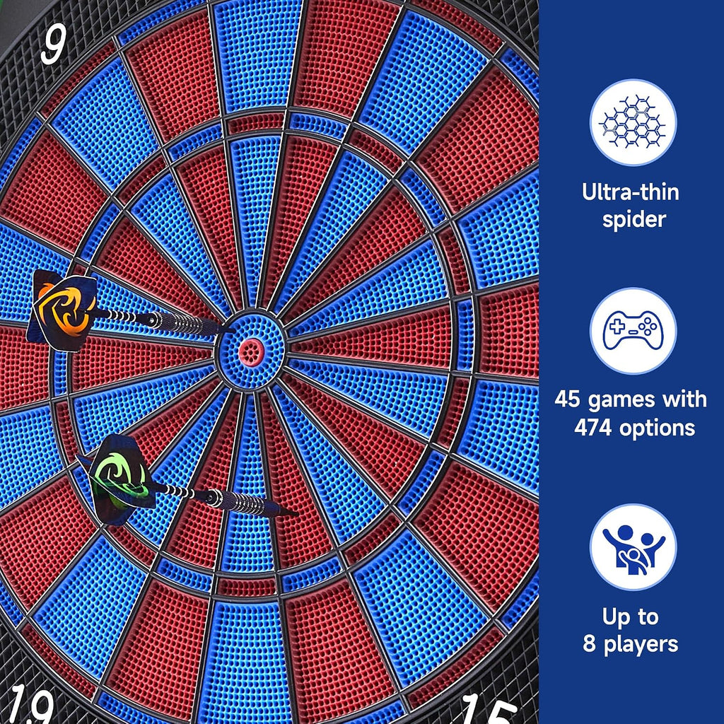 Soft Tip Dart Board Cabinet Set With Light Strips