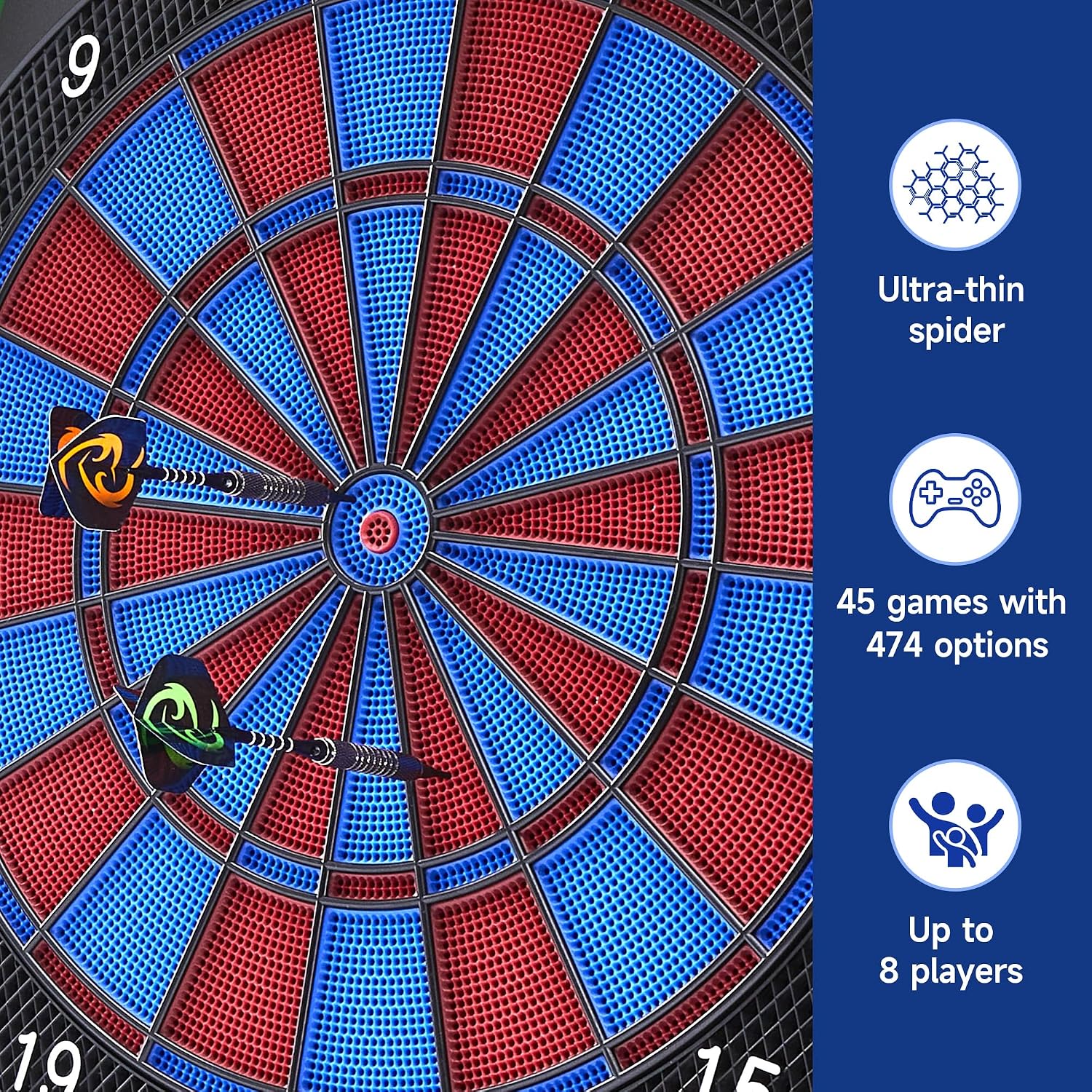Soft Tip Dart Board Cabinet Set With Light Strips