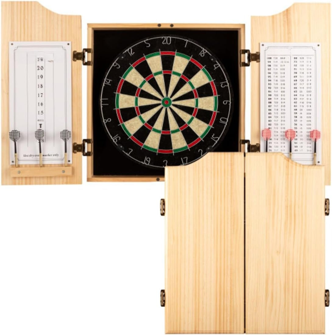 Pinewood Dart Board Cabinet Set