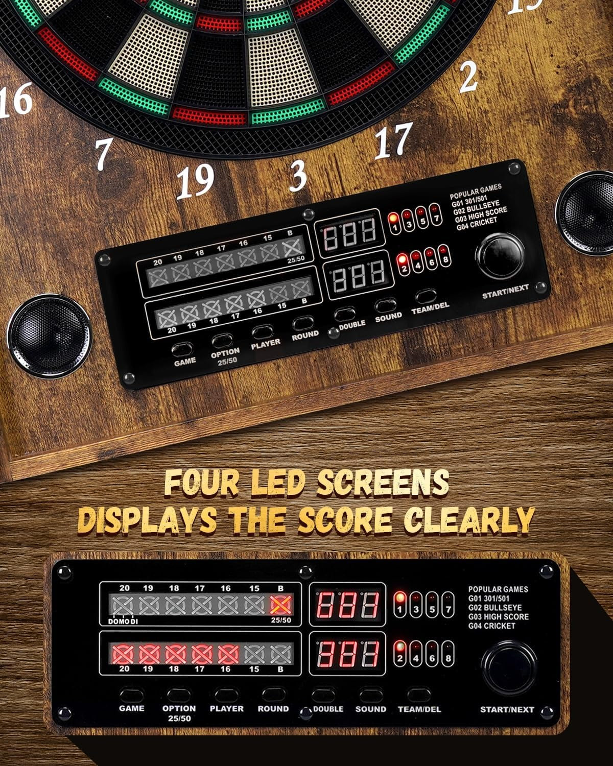 Soft Tip Dart Board Cabinet Set Vintage